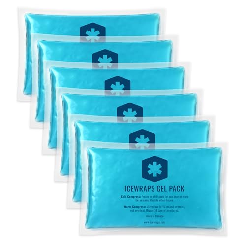 ICEWRAPS Reusable Ice Packs Compact 3 x 5 in, Soft Cooling, Pack of 6 | Hot or Cold Use, Puncture Resistant, Ice Pack for Everyday Comfort, Multi Use Gel Design, FSA-HSA Eligible - size: 6 Packs