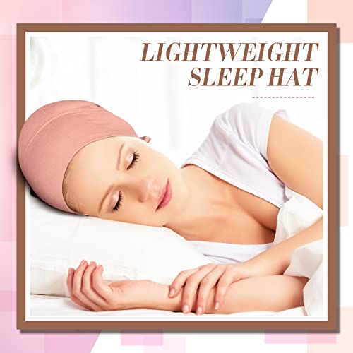 4 Pieces Women Under Scarf Hat Hijab Cap Islamic Muslim Under Scarf Turban Beanie Cap - color: Pink, Brown, Light Grey, White, size: One Size