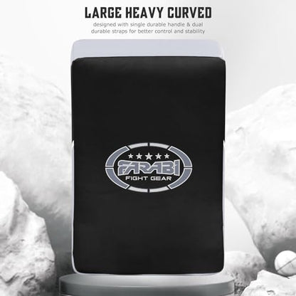 Farabi Sports Kick Shield 20.5 inches Large Curved Muay Thai Kicking Shield Strike Pad MMA Punching Foot Target Boxing Training Kick Pad Martial Arts Karate Taekwondo Kick Pad X 1 Unit - color: White Black