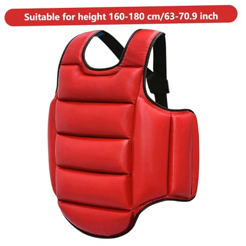 Boxing Body Protector, Reversible Chest Protector, Adjustable Taekwondo Sparring Gear, Sponge Boxing Training Equipment 160-180cm Body Gear - color: Red & Blue