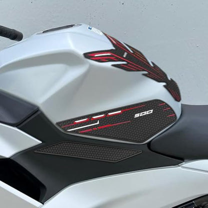 for Ninia 500 Z500 Ninja 500 SE ninja500 2024 2025 2026 New Accessories Side Fuel Tank Pads Protection Stickers Decals Fuel Tank Knee Pads Traction Pads Fuel Tank Pads Anti-slip side fuel tank sticker - color: Red