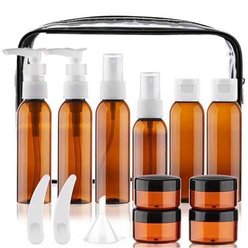 Cosywell Travel Bottles for Toiletries 14 PCS TSA Approved Toiletry Bottles - color: J-Brown