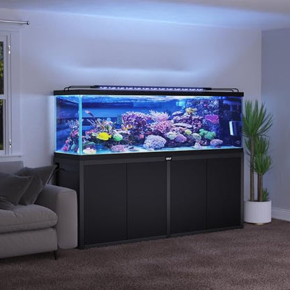 GDLF 125-150 Gallon Large Fish Tank Stand, Metal Aquarium Stand | 72.8"x18.9" Frame, Supports 2200 lbs, Heavy-Duty Metal Stand, Open Sump Storage, Fish Supplies Storage, 8-Outlet Power Strip