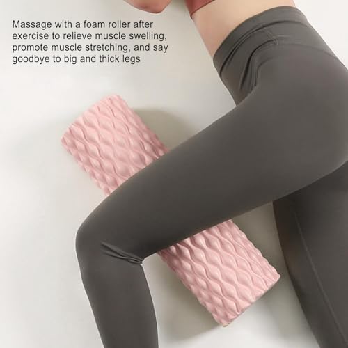 Sports Foam Roller -15inch Tissue Massager, Yoga Muscle Roller | Deep Tissue Massage Fitness Foam Rollers, Foam Muscle Water Drop Roller, Column Indoor Home Muscle Relaxation Foam Roller Fitness Yoga - color: Pink