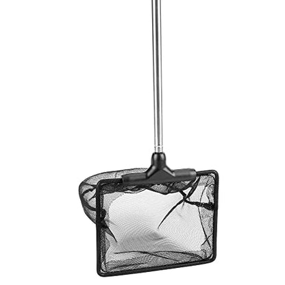 Aquarium Telescopic Fish Net with Extendable Handle Soft Mesh - size: 4 inch