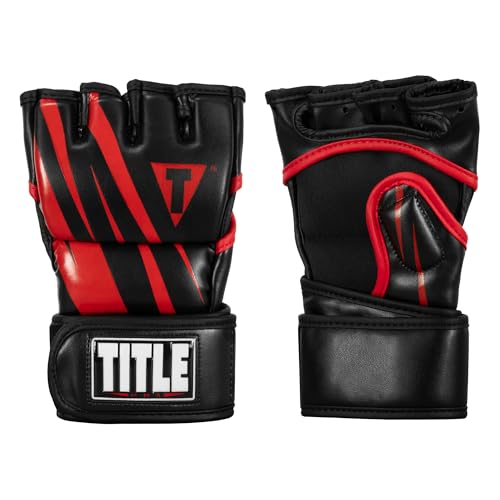 Title MMA Contender Training Gloves - color: Red/Black, size: Standard