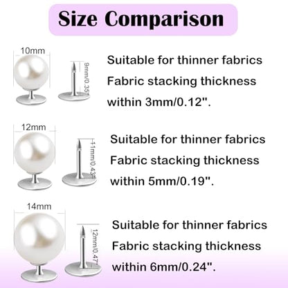 ZLMCUJE 18 Sets No Sew Pearls Decorative Replace Buttons Brooch Pearl Pins Removable Reusable for Clothes DIY Clothing Accessories(Mix) - size: Mixed Size