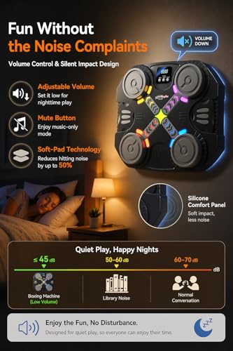 Music Boxing Machine for Kids-Interactive Wall Mounted Punching Target with Sound & Lights,Smart Boxing Trainer Machine Fitness Game Gymnastics Equipment for Home,Birthday Gift for Boys Girls Age 3-12 - color: 4 Strike Points-kids 3+