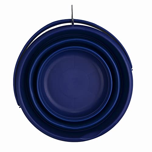 SAMMART 5.5L (1.4 Gallon) Collapsible Plastic Bucket - Foldable Round Tub - Portable Fishing Water Pail - Space Saving Outdoor Waterpot. (Royal Blue, 1) - color: Royal Blue