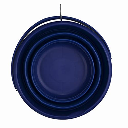 SAMMART 5.5L (1.4 Gallon) Collapsible Plastic Bucket - Foldable Round Tub - Portable Fishing Water Pail - Space Saving Outdoor Waterpot. (Royal Blue, 1) - color: Royal Blue