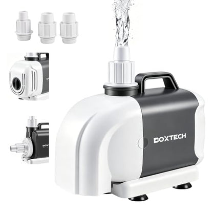 Boxtech Fountain Pump, Submersible Water Pump All-in-One Dual-Use Pump - 55w 3 Interchangeable Nozzles for Aquariums, Hydroponics, Outdoor Water Features (Energy Efficient, Compact Design) - size: 55w
