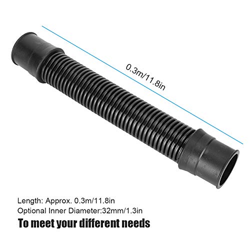 EVA Corrugated Water Hose for Aquarium Fish Tank – Flexible PVC Tubing for Freshwater & Saltwater – 1 inch, 1.3 inch, 1.6 inch Inner Diameter – Black