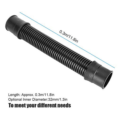 EVA Corrugated Water Hose for Aquarium Fish Tank – Flexible PVC Tubing for Freshwater & Saltwater – 1 inch, 1.3 inch, 1.6 inch Inner Diameter – Black