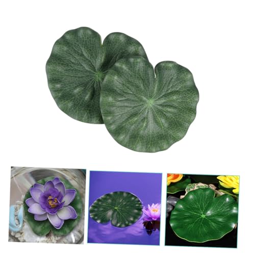 IMIKEYA 10pcs Artificial Floating Lotus Leaves Simulation Pond Decoration Realistic 17cm Fake Lily Pads for Home Garden Aquarium Fountain Display