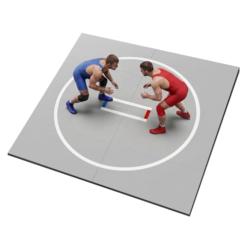 10' x 10' Wrestling Mat (118" x 118" x 1.18") Roll-Up Jiu Jitsu Mat for Home Gym, BJJ, MMA, Grappling, Judo & Martial Arts Training, Durable Non-Slip Folding Exercise Mat - color: Gray