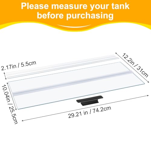 29.21x11.69 x0.16in Clear Tempered Glass Canopy | Aquarium Fish Tank Hoods FITS FOR most 20Long/29 gallon Fish tanks (Aqueon, marine land & perfecto) - size: 1PCS-29.21x11.69in