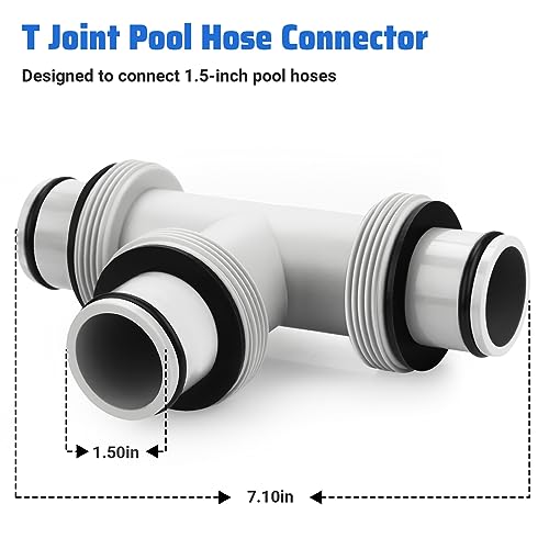 Filter Pump Hose Connector,1.5’to 1.5' T Joint Pool Hose Adapter for Filter Pumps and Above Ground Swimming Pool Hose