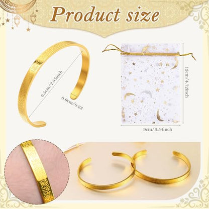 Zcargel Eid Ayatul Kursi Bracelets Arabic Islamic Bracelet Cuff bracelets for women Men Islam Eid Ramadan New Year Gifts - color: 16 pcs