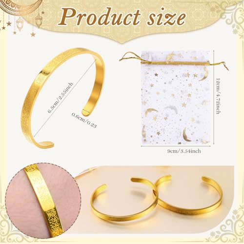 Zcargel Eid Ayatul Kursi Bracelets Arabic Islamic Bracelet Cuff bracelets for women Men Islam Eid Ramadan New Year Gifts - color: 32 pcs
