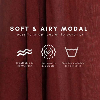 Modal Hijab for Women | Headscarf - color: Crimson Modal - Plain Hijab