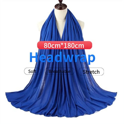 Harewom Head Wraps for Black Women Stretch Head Scarf Long African Hair Wraps Turban Headwraps Jersey Headbands - color: 1pcs -Royal Blue