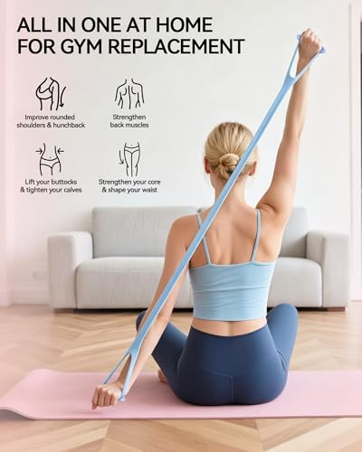 Figure 8 Resistance Bands with Handles, Upgraded Silicone 8-Shaped Exercise Band for Women,Stretch Bands Set for Exercise Arms Back Legs Pilates Yoga - color: 3Pcs Pink 15Lb & Purple 25Lb & Blue 35Lb