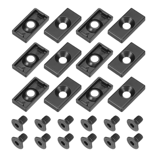 MECCANIXITY 12 Pcs 1530 T-Slot 6.5mm Hole Dia Aluminum Extrusion End Cap 30x15mm Black for Fish Tank Rack, Storage Rack with Push-in Fastener - color: Black, size: 30x15mm,6.5mm Dia