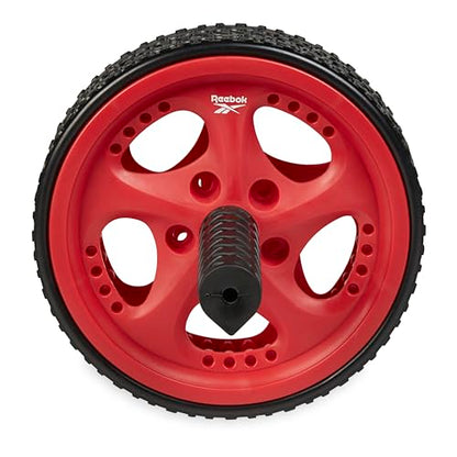 Reebok Ab Roller Wheel, Dual Non-Skid Wheels (Red) | Dual Non-Skid Wheels | Core Strength, Ab Training & Stability | Ergonomic Foam Handles | Home & Gym Use