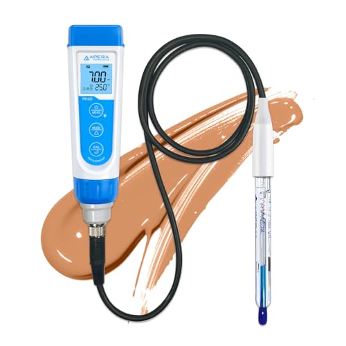 Apera Instruments PH60-VS Handheld pH Meter Tester Kit with LabSen 855 ATC pH Electrode for Lab-Grade pH Measurement of Viscous Liquid Samples - style: For Viscous Liquids