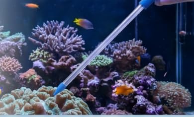 Aquarium Feeder, 2Pcs Long Acrylic Pipette Dropper Tube with Waste Remover Tool for Reef Anemones, Brine Shrimp Feeding, Fish Tank Maintenance Tools for Saltwater Aquariums
