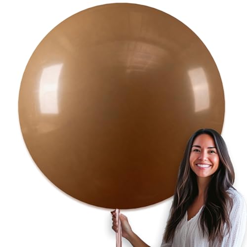 PartyWoo Brown Balloons 4pcs Boho Neutral Coffee Tan Fall Color - color: Brown-f09, size: 36 inch