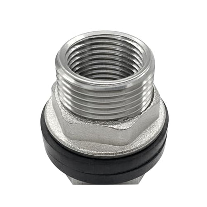 Beduan 3/4 NPS Male to 1/2 NPT Female Bulkhead Fitting Water Tank Connector Stainless Steel Thru-bulk Fitting for Water Tank Barrel (Pack of 1) - size: 3/4 NPS Male x 1/2 NPT Female, style: PackOf 1