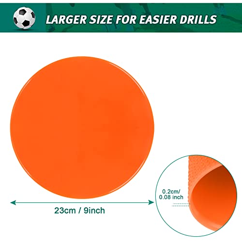 4inch & 9inch Poly Spots Spot Markers for Gym Floor, 12/24 Pcs Flat Cones Non-Slip Rubber Floor Dots Agility Markers for Soccer Basketball Sports Speed Training, Dance, Classroom Activities - style: 24Pcs 9 inch Orange