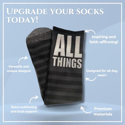 Men's – Christian Crew Socks for Men with Scripture | Moisture-Wicking | Easter Gift Idea - color: Philippians 4:13