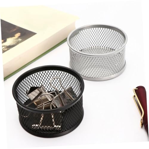 4PCS Paper Clip Mesh Holder Lid Creative Desk Organizer Self-Dispensing Paper Clip Dispenser for Office and School Use