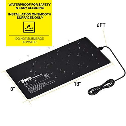 iPower 8 by 18-Inch 24W Reptile Heat Mat, LCD Digital Aquarium Thermometer, Under Tank Warmer Terrarium Heat Pad for Turtles Lizards Frogs and Other Small Animals, Multi Sizes - size: 8" x 18", style: Heat Pad + Thermometer