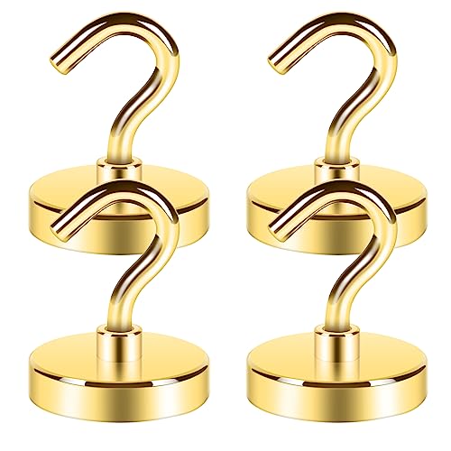 Neosmuk Magnetic Hooks for Cruise Cabins,130lb Heavy Duty,Gold,4 Pack - color: Gold, size: 1.26 inches