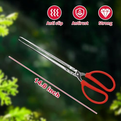 Heavy Duty Snake Feeding Tongs,15" Extra Long Stainless Steel Reptile Feeding Tongs Tweezers for Ball Python,Fish Aquariums, Reptiles Snakes, Tank Accessories Terrarium Supplies
