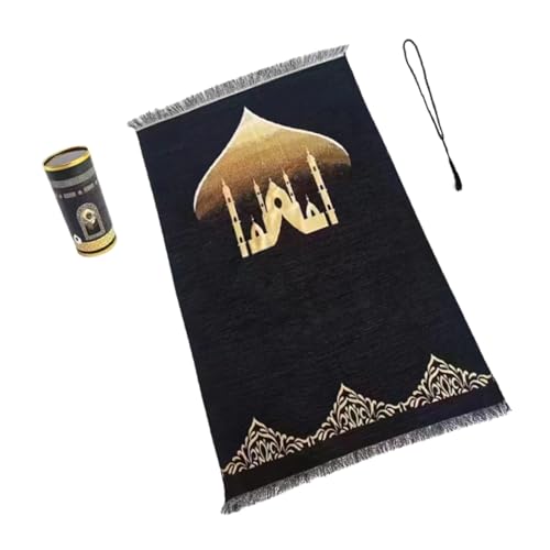 Islamic Mat Prayer Mat Lightweight Convenient with Rosary Beads for Muslims Islamic Travel Portable Praying Blanket Islamic Prayer Easy to Carry - color: Multicolor