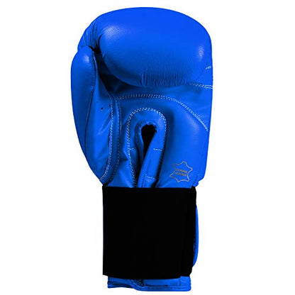 Title Classic Leather Elastic Training Gloves 2.0 - color: Blue, size: 18 oz