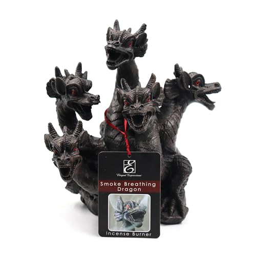 Hosley Resin Dragon Décor Statue Incense Cone Burner 8.5 Inch High, Ideal for Aromatherapy and Fantasy Décor Discover Mystical Elegance, Home Décor, Office, Spa - color: Black Dragon