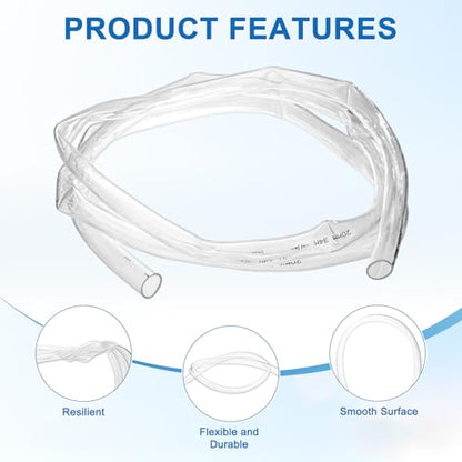 M METERXITY Vinyl Tubing 3/4" ID x 1" OD 10ft Flexible Plastic Tube with 2 Hose Ties, Lightweight Hybrid PVC Hose for Water Gardening/Airline/Aquarium Tubing [Clear] - size: 3/4" ID x 10ft