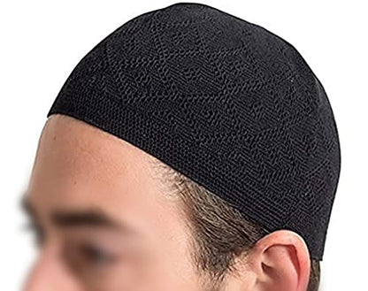 Craftsman White Eid Koofi Kufi Cap Mens Muslim Designer Stretchable Prayer Topi. Ramadan