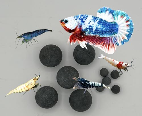 10 Combo Tourmaline Mineral Balls for Betta & Shrimp Freshwater Aquariums | 30+ trace elements • Natural mineral source • Long-lasting • Slow release • Freshwater aquarium mineral media - size: 10 Pack Combo