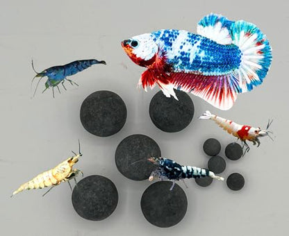 10 Combo Tourmaline Mineral Balls for Betta & Shrimp Freshwater Aquariums | 30+ trace elements • Natural mineral source • Long-lasting • Slow release • Freshwater aquarium mineral media - size: 10 Pack Combo