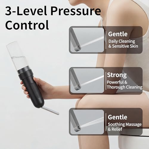Portable Bidet for Travel,Personal Hygiene Sprayer Bottle for Women Men - color: Black