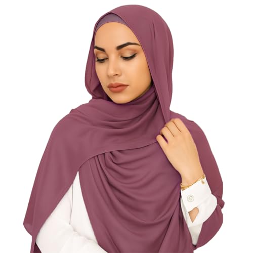 Premium Breathable Modal Cotton Hijab for Women, Lightweight, Non-Slip, Soft & Elegant Scarf for Everyday Wear - color: Dusty Rose Pink