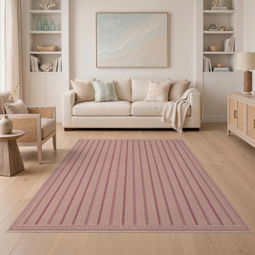 5'x7' Beige Warm Stripe Prayer Design Washable Area Rug - color: Beige/Pattern 15, size: 5' x 7' (Rectangular)