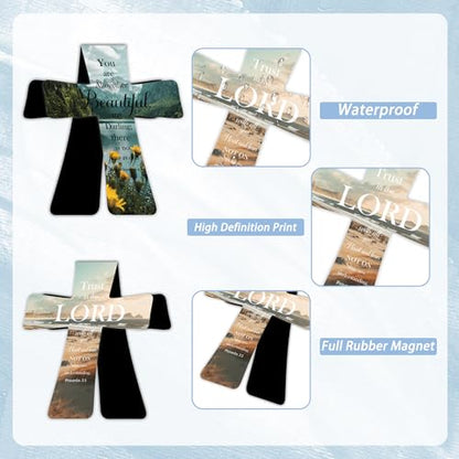 Christian Magnetic Bookmarks for Men, 30 Pcs Bible Cross Magnet Bookmark Clips for Reading, Scripture Faith Book Marks, Inspirational Religious Gifts for Christians Church Members - style: Christian Cross