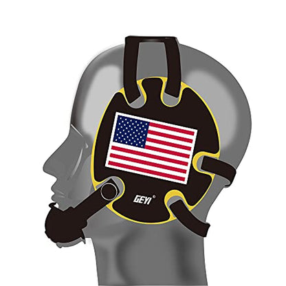 Wrestling Headgear with USA and Flag Wraps (Yellow, Youth) - color: Yellow, size: Youth